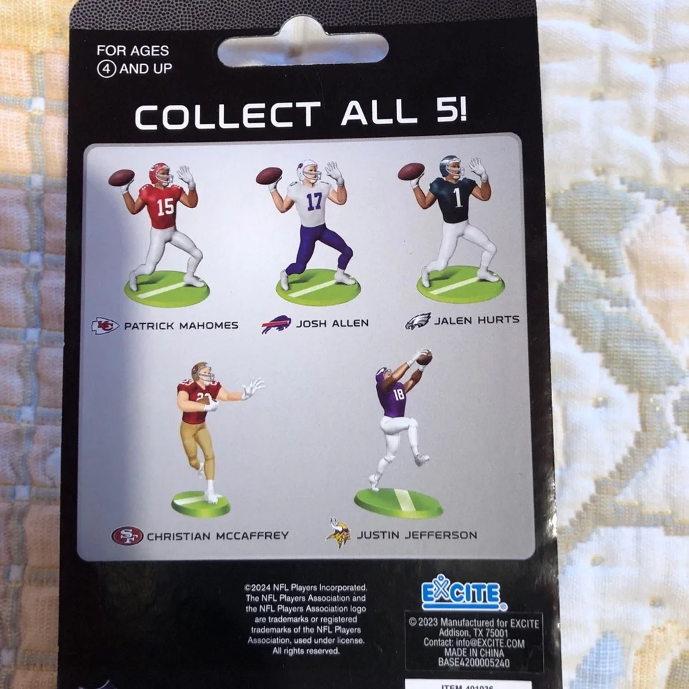 NFL Excite Series 1 Collectible 2.5" Mini Figure CHRISTIAN MCCAFFREY - NEW - Picture 5 of 6